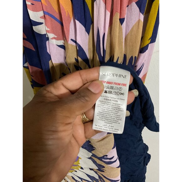 Seraphine Maternity Dress Long Sleeve Floral Midi Nursing Access size US 10 - Picture 9 of 14